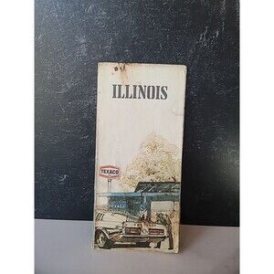 Vintage Texaco Illinois Road Map Travel Tourist 1971 FAIR CONDITION